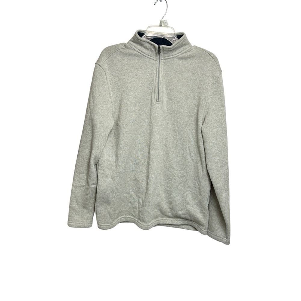 Izod Men's Size Large Quarter Zip Beige Sweater